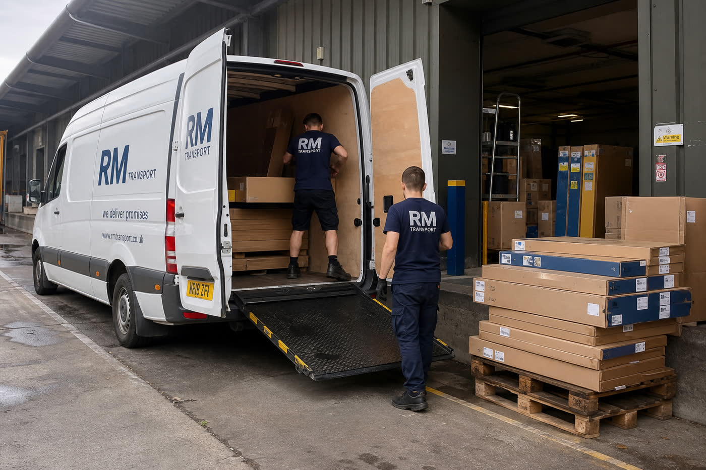 Chargement d’un fourgon RM Transport au quai